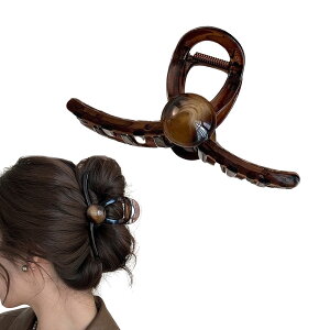 【送料無料】ヘアクリップ 大きめ しっかりとまる おしゃれ ヘアアクセサリー 大人 お洒落 バンスクリップ 大きめ 強力 髪留め 髪飾り 毛量多い軽い おしゃれ 大人 髪留め バレッタ 茶色