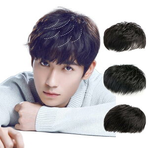 【送料無料】J&S 部分かつら メンズ 人毛100% ポイントウィッグ シルクつむじ 頭頂部 ヘアトップピース 付け毛 男性用 増毛 ハゲ隠し てっぺん対策 手植え 軽薄 通気 脱毛隠し 白髪隠れ 人工