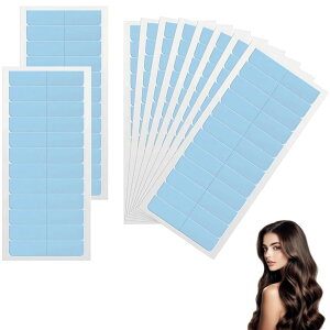 【送料無料】ウィッグ粘着テープ 120個入り ヘアエクステンションテープ 強粘着 毛延長 両面テープ かつら接着用 美容ツール 色:ブルー
