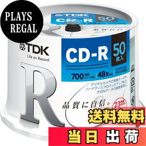 �y���������zTDK �f�[�^�pCD-R 700MB 48�{���Ή� �z���C�g���C�h�v�����^�u�� 50���X�s���h�� CD-R80PWDX50PE