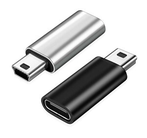 yzLeTradeJP USB C to ~j USB A_v^[ 2pbN USB C (X) Mini USB (IX)A_v^[ USB Mini BIXto USB C ϊRlN^ [dƃf[^] ϊA_v^[ (Vo[+ubN)