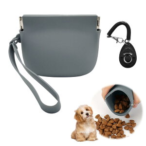 【送料無料】【雲見】犬 おやつポーチ おやつ入れ トリーツポーチ お散歩バッグ クリッカー シリコン ストラップ付き 犬用トレーニングポーチ 持ち運び お散歩 防水 自動ロック 取り出しや