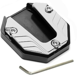 【送料無料】LIKENNY バイク 汎用 サイドスタンドプレート 合金製 ドレスアップパーツ 多車種対応 (シルバー)