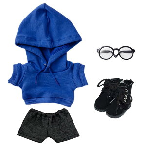 【送料無料】niannyyhouse 10cm 15cm 20cm ぬいぐるみ 服 ルーズフィット パーカー ジーンズ メガネ 靴 着せ替え 綿人形 アクセサリー (a4, 20cm)