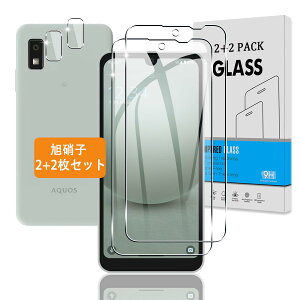 【送料無料】【2+2枚セット】 対応 AQUOS Wish3 / Wish2 / Wish ガラスフィルム + カメラフィルム 【日本旭硝子 硬度9H】 wish3 SH-53D A302SH / Wish2 SH-51C / Wish SHG06 A104SH SH-M20 用 フィルム 強化ガラス 液晶 保