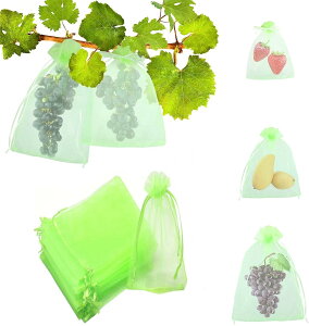 【送料無料】MUYYIKA 果物袋 保護バッグ 保護ネット 防虫 ネット 果樹用防鳥ネット 果実袋 オーガンジー生地 通気性 メッシュ 鳥よけネット 鳩よけネット 通気性 光通過 耐久性 自然成長 鳥よ
