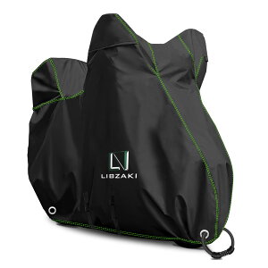 【送料無料】Libzaki バイクカバー 超撥水UVカット【300D アップグレードした厚手生地】3L-BOXまで対応 大型バイク車体カバー(黒)