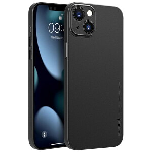 【送料無料】「0.3mm極薄」iPhone 13 Mini対応ケース memumiマット質感 オリジナル設計 指紋防止 傷付き防止 ワイアレス充電対応 5.4インチ人気ケースカバー(Matte-Black)