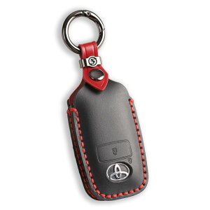 【送料無料】【smasol】互換品 ライズ ダイハツ ロッキー 新型タフト 本革 キーケース レザー RAIZE ROCKY TAFT キーカバー スマートキーケース トヨタ ダイハツ 適合 (本革2ボタン, 黒)