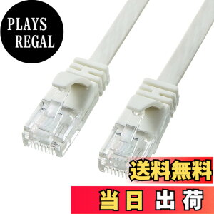 �y���������z�T�����T�v���C CAT6A �t���b�gLAN�P�[�u�� ���f���p (5m) 10Gbps/500MHz RJ45 �c���܂�h�~ �z���C�g KB-FL6A-05W