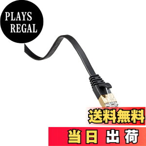 �y���������z�T�����T�v���C LAN�P�[�u�� CAT7 (1m) �t���b�g �c���܂�h�~ RJ45�R�l�N�^ 10Gbps/600MHz �M�K�r�b�g �C�[�T�l�b�g�P�[�u�� �u���b�N KB-FLU7-01BK