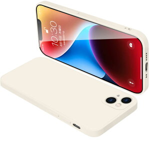 【送料無料】IPhone13 Mini ケース シリコン アイフォン13Mini カバー スマホケース 全面保護 耐衝撃 液体シリコーン 薄型 ストラップホール付き 滑り止め 落下防止 5.4インチ(オフホワイト)