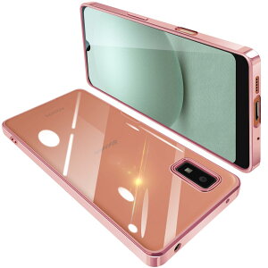 【送料無料】AQUOS Wish3 ケース AQUOS wish3 ケース SH-53D A302SH クリア 透明 ガバー スマホケース 耐衝撃 TPU 薄型 シリコン スリム 擦り傷防止 黄変防止 メッキ加工 ストラップホール付き(ローズゴ