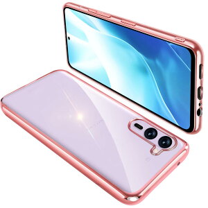 【送料無料】Arrows We2Plus F-51E ケース クリア 耐衝撃 アローズWe2Plus カバー 透明 スマホケース 軽量 メッキ加工 TPU 薄型 ストラップホール付き 滑り止め 落下防止(ローズゴールド)