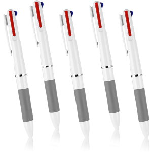 【送料無料】OptiPro 3色ボールペン 5本セット 0.7mm 多機能 かわいい おしゃれ 英字 文房具 手帳用 子供 学生 学校 オフィス プレゼント ギフト 入学 卒業 入社 筆記具(ホワイト)