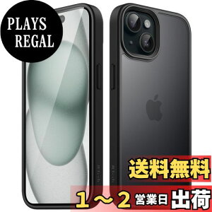 yzJETech }bgP[X iPhone 15 Plus 6.7C`p ϏՌ~^[O[h̗h~ ̔̔wʓdbJo[ wh~ (ubN)