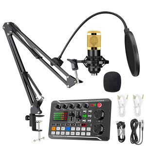 【送料無料】BONKYO カラオケセット家庭用 DJ ミキサー セット F998 ライブ サウンドカード 男声 女声 ボイスチェンジャー/マイク スタンド/オーディオミキサー 配信機材 実況者や家庭用カラオ