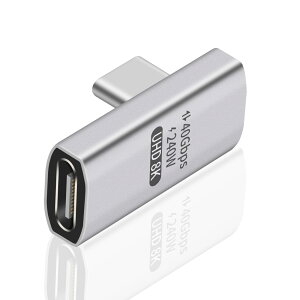 【送料無料】Duttek USB C変換アダプタ l字, USB-C 変換 アダプタ、240W PD急速充電40Gbps Thunderbolt サポート8KビデオタイプCオスメスアダプター240W電力供給対応、ノートパソコン、タブレット、電話