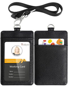 【送料無料】Teskyer IDカードホルダー ネームホルダー 名札ホルダー カードケース 縦型 社員証 ネックストラップ 吊り下げ カード入れ パスケース 定期入れ 名刺入れ 名札ケース 通勤通学(