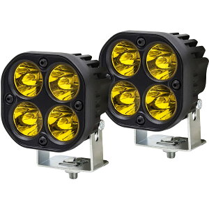 【送料無料】Aoling バイク フォグランプ LED 黄色、LED作業灯 12V 24V、ワークライト、バイク ヘッドライト 補助灯、オートバイ フォグランプ サブライト 2個