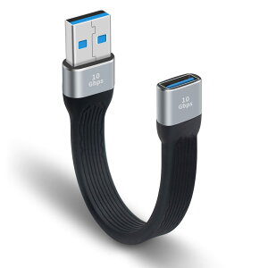 【送料無料】Poyiccot USB 延長 短いUSB 3.0 延長ケーブル 10Gbps 高速データ転送 FPC USBケーブル 柔らかい Type A オス メス USB 延長コードパソコン&デスクトップ用 ,13cm