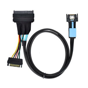 【送料無料】NFHK MCIO 4X Mini Cool Edge IO to U.2 SFF-8639 NVME PCIe PCI-Express ケーブル メインボードSSD用, NF-SF-081