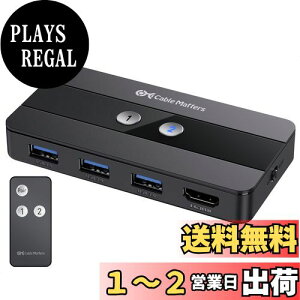 yzCable Matters USB 3.0 KVM ؑ֊ HDMI 4K@60Hz Ή 2̃Rs[^pAHDMI ؑ֊ 3x USB 3.0|[gA5Gbpsf[^]ARtAHDMI USB ؑ֊