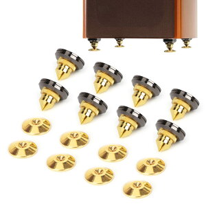 【送料無料】LAMPTOP インシュレーター スピーカー 8個セット 両面テープ付き スパイク受け いんしゅれーたー オーディオ音質向上 振動防止 高さ調節可能 スパイクベース スピーカー ボード