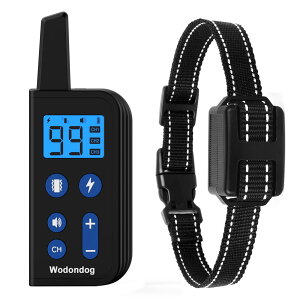 【送料無料】Wodondog 犬 無駄吠え防止首輪 吠え防止グッズ リモコン しつけ首輪 振動 電気とビープ音3種類 充電式 小型犬 中型犬 大型犬用 むだぼえ防止 犬訓練 トレーニング用 近所迷惑防止