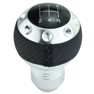 【送料無料】Lunsom PU シフトノブ5速ボールシフトノブゼネラルオートマニュアル車トラック (銀)