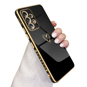 【送料無料】QLTYPRI Samsung Galaxy A53 5G ケース SC-53C/SCG15 ケース かわいい メッキラブハートソフト TPU カバー 女性 人気 軽量 スマホケース レンズ保護 落下防止 カバー Qi ワイヤレス充電対応 携