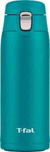 【送料無料】ティファール 水筒 マグボトル 400ml ワンプッシュ開口 軽量&スリム 「ステンレスマグボトル ライト&ゴー マグ」 アクア N21504