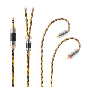 【送料無料】NICEHCK C8-1 8芯 イヤホンケーブル 銀メッキ線と高純度銅線のミックス MMCX 3.5mmプラグ 金属製コネクタ リケーブル アップグレードケーブル 炭素繊維プラグ 3極 柔らかい 1.2m (C8-1 3.5