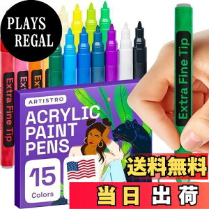 yzARTISTRO Paint Pens yCgy bNyCeBO   Z~bN KX ؍ޗp AN yCg}[J[ 15{Zbg ɍ `bv 0.7mm
