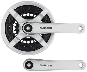 【送料無料】シマノ (SHIMANO) フロントチェーンホイール (MTB) FC-TY501 42×34×24T 175mm 8S/7S/6S チェーンガード付 シルバー・対応BB 四角軸 122.5mm (D-NL) EFCTY501E244CSB