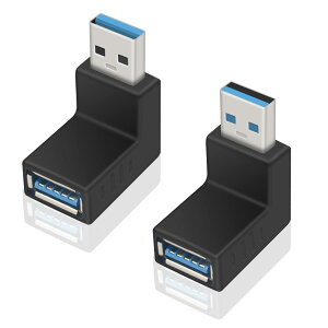 【送料無料】Poyiccot USB 3.0アダプタ USB L型 変換アダプタ、上向き/下向き USB L字 Type A 直角 方向変換 90度 USB延長 L字アダプタ (上向き/下向き:2種類1セット)