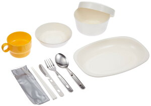 【送料無料】キャプテンスタッグ アウトドア用品 一人用 食器セット レジャーメイトセット バッグ付 M-7839