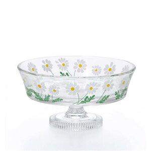 【送料無料】アデリア(ADERIA) 【 アデリアレトロ 脚付きデザート グラス 浅型 野ばな 225ml 化粧箱入 日本製 6188 】 昭和 ガラス 食器 おしゃれ かわいい 花柄 フラワー パフェ スイーツ フルー