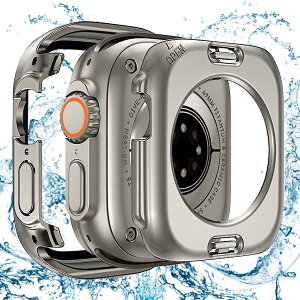 yzBELIYO Ή Apple Watch P[X Ultra 2/1 AbvEHb` Jo[ hP[X KXtB ̌^ 2 in 1 O̕ی Apple Watch Jo[ PCf y {Ɏq d\ AbvE