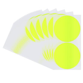 【送料無料】Hybsk カラーラベル 蛍光シール 丸型 50枚 丸シール 76mm 黄色 5色 ラベル書類袋のオフィス用品オフィス用 (蛍光イエロー）