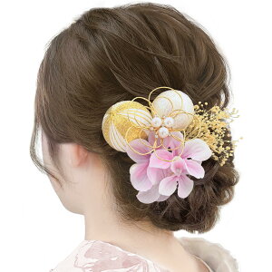 【送料無料】【Jzoon】 浴衣 髪飾り セット 着物 ヘッドドレス ヘアアクセサリー 髪飾り 卒業式 かすみ草 紫陽花 ヘアスタイル 結婚式 ギフト 成人式 8カラー 水引 アジサイ エレガント 桜色 B2