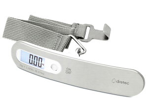 【送料無料】dretec(ドリテック) 10g単位で測れるラゲッジスケール 最大50kg/10g単位 オートパワーオフ機能付きで省エネ設計 バックライト付きで暗いところでも見やすい ステンレス 旅行はかり