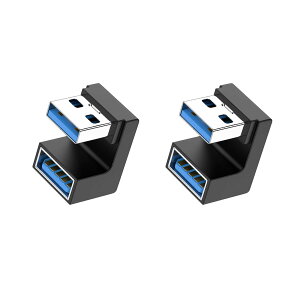 【送料無料】USB 3.1 Gen2 アダプタ L字型 2個セット Suptopwxm USB L字 USB L型 タイプA オス メス 10Gbps 高速データ伝送アダプタ USB Type A L字型変換アダプタ 方向変換 小型 軽量 (2個セット, U型)