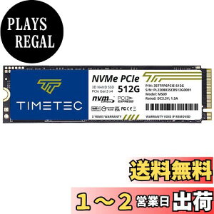 yzTimetec 512GB SSD NVMe PCIe Gen3x4 8Gb/s M.2 2280 3D NAND \ SLC LbV ǂݎ/ݑxő2,000/1,600 MB/s \bhXe[ghCu PC m[gp\RуfXNgbv