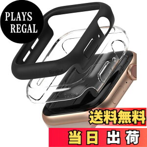 �y���������z�yRingke�zApple Watch 6 / 5 / 4 / SE / SE2 40mm �P�[�X SLIM PC �ω��� �ϏՌ� �����^ �Ռ��z�� �ی�P�[�X �A�b�v���E�H�b�` 6 / 5 / 4 / SE / SE2 40mm �X�}�[�g�E�H�b�` �X�����P�[�X - Clear & Black 