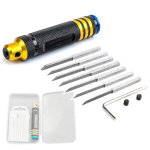 【送料無料】VICHE CATT スジボリ タガネ 7点セット プラモデル 彫刻刀 筋彫り 工具セット ガンプラ ラインスクライバー たがね (7点セット)