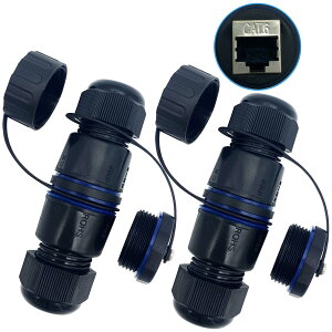 【送料無料】CTRICALVER 防水RJ45カプラー 防塵キャップ付き 、屋外LANケーブルコネクタ 、シールドメス-メス 防水イーサネットカプラー 、lanケーブル 延長コネクタ、LANコネク CAT.6E/CAT.6/CAT.5E/CAT