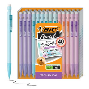 【送料無料】BIC Xtra Smooth シャープペンシル 消しゴム付き 0.7mmポイント 詰め替え可能 40本パック