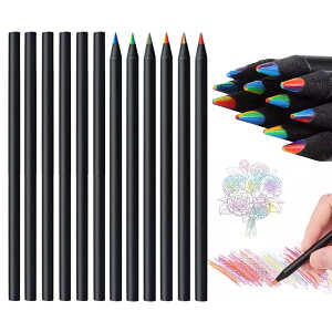 【送料無料】DEVENTORZ カラフル 色鉛筆 7色芯 12本セット 鉛筆カラフル 手描き 芸術 塗り絵 絵画 学生用 多色えんぴつ 手作り 色鉛筆スケッチ 初心者 子供 入園・入学お祝い プレゼント