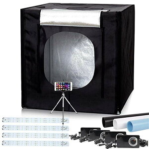 【送料無料】Konseen 撮影ボックス 大型 100x100x100cm 撮影キット 光度調整可能 384個 5500K LEDライト付き プロな 写真撮影 ボックス 撮影ブース 3枚PVC背景布 1枚柔光布付き 収納ケース付き 簡易スタ